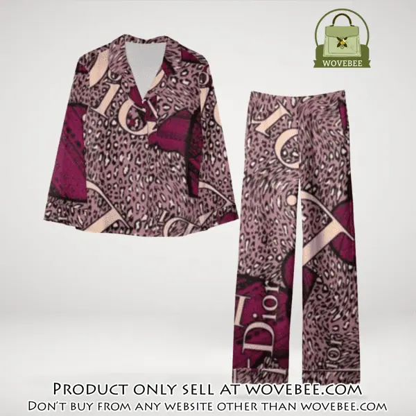 Trending luxury dior satin pajama set pjs1045 wvb1406829